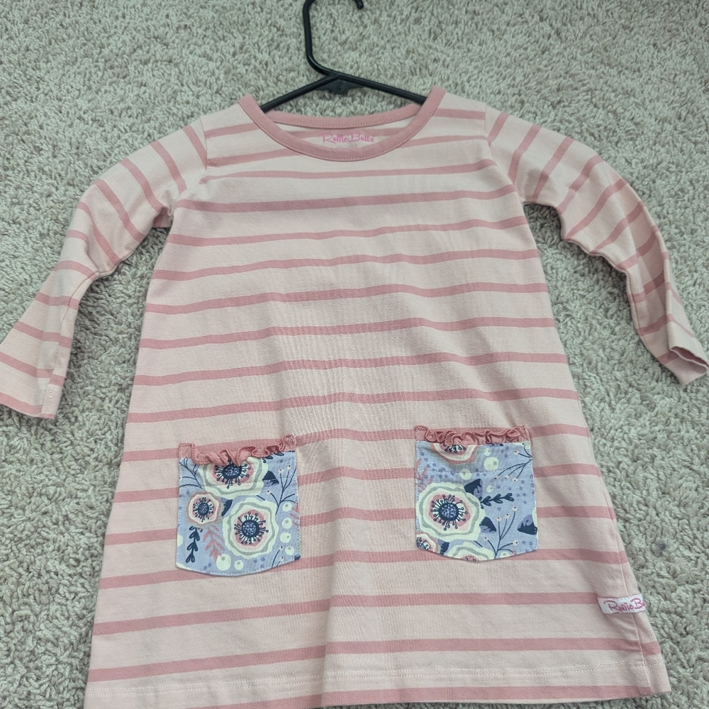 Ruffle Butts Pink Striped Dress